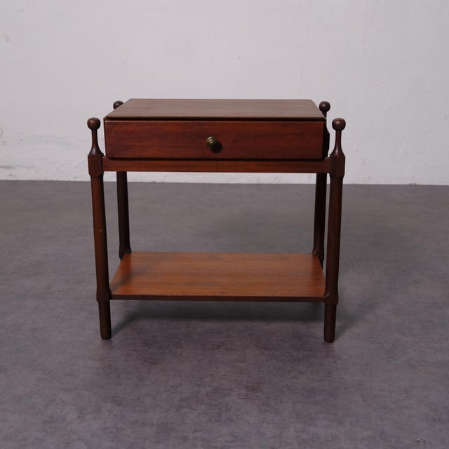 Brown Vintage Italia Teak Bedside Table by Fratelli Proserpio, 1950s For Sale - Image 8 of 16