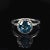 Traditional Blue Topaz and Diamond 14k White Gold Ring Size 6.5 For Sale - Image 3 of 6