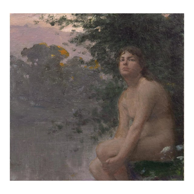 'Bather at Dusk' by Lucien Henri Alphonse Verite, Salon Des Artistes Français, École Des Beaux-Arts, Paris For Sale