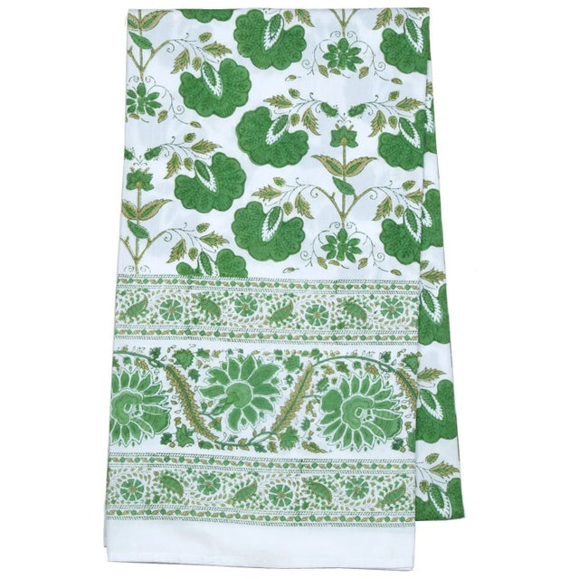 Not Yet Made - Made To Order Janvi 10-Seat Green Tablecloth For Sale - Image 5 of 5