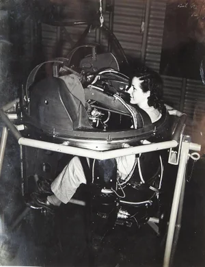 Vintage Wwii Aircraft Turret Assembly Woman Worker Snapshot Photo