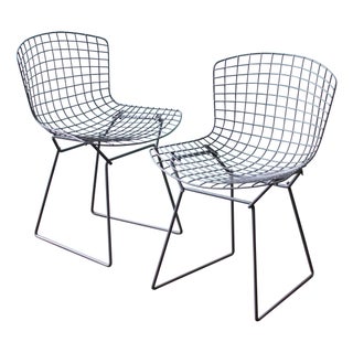 Bertoia Side Chairs in Slate Gray - A Pair For Sale