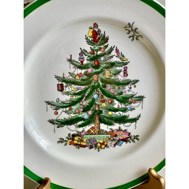 New Vintage English Spode "Christmas Tree" Dinner Plates Set of 6