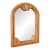 Vintage Coastal Boho Refinished Pencil Reed Rattan Sculptural Arch Wall Mirror For Sale