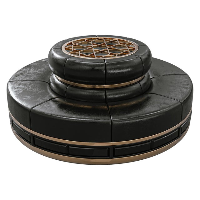 Art Deco "Serenata" Bench, With Bronze & Stainless Steel, Tailor Made Leather For Sale - Image 3 of 10