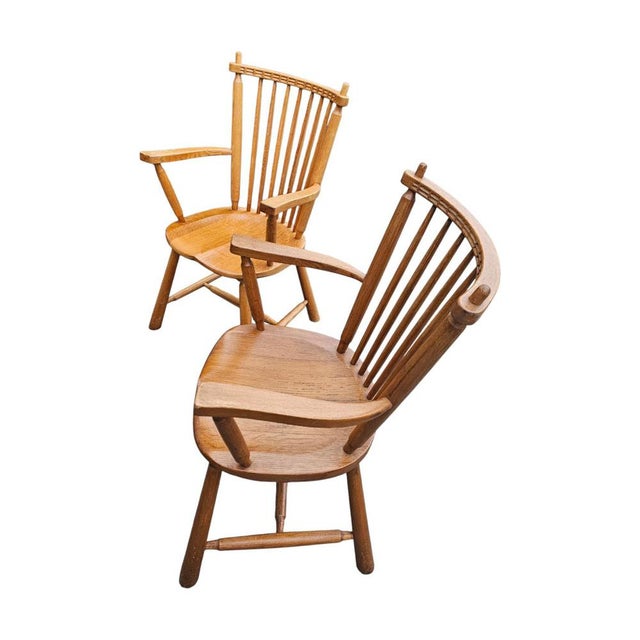 Dutch Oak Dining Armchairs from De Ster Geldermalsen, Netherlands, 1960s, Set of 2 For Sale - Image 6 of 18