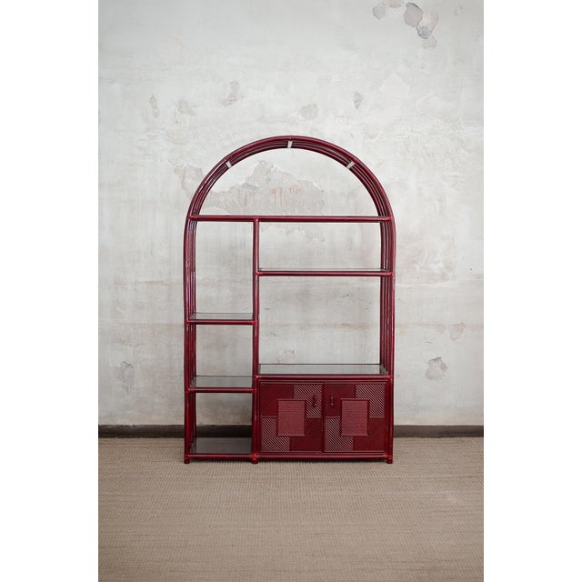Lacquered Arched Bookcase, 1980s For Sale - Image 14 of 14