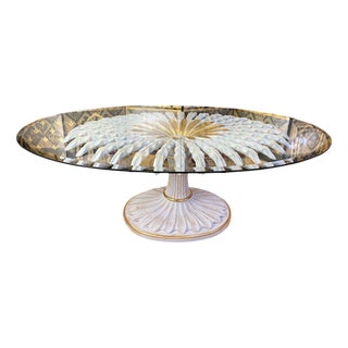 Palm Tree Coffee Table and Glass Top For Sale