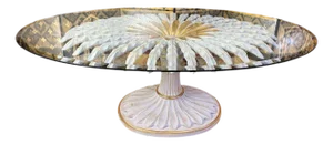 Palm Tree Coffee Table and Glass Top