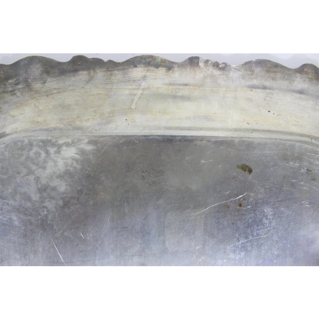 Silver Large Vintage Square Silver Plated Bar Tray For Sale - Image 8 of 8