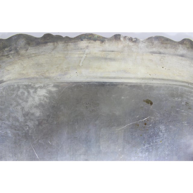Silver Vintage Square Silver Plated Bar Tray For Sale - Image 8 of 8