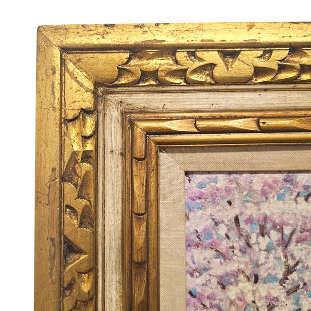 Pair Signed M. Clark Coastal Landscape Oil Paintings in Carved Gilt Frames 18.5" For Sale - Image 13 of 17