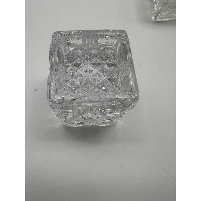 French 1960s Six Piece Val St Lambert Glass Table Centerpiece. Original Box. 20th Century For Sale - Image 3 of 6