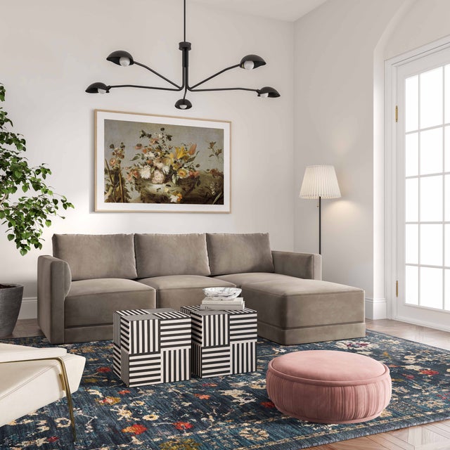 Discover the timeless elegance of the Willow Sectional, a modular masterpiece upholstered in luxurious velvet. This...