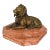 Bronze Lion Form Inkwell on a Marble Base For Sale