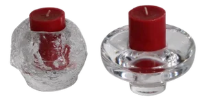 2 Mid Century Glass Candlesticks 1 Dansk Quistgaard