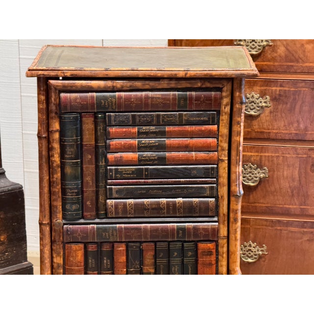 1920s Bamboo Cabinet With Book-Front Door For Sale - Image 4 of 12