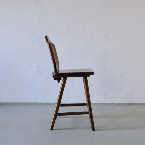 Brutalist Oak Bar Chair, Germany, 1950s For Sale - Image 4 of 8