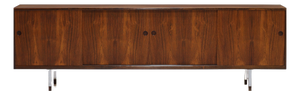 Long Danish Rosewood and Chrome Lowboard, 1960s