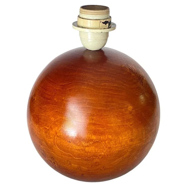 Italian Wooden Table Lamp in Brown For Sale - Image 9 of 9