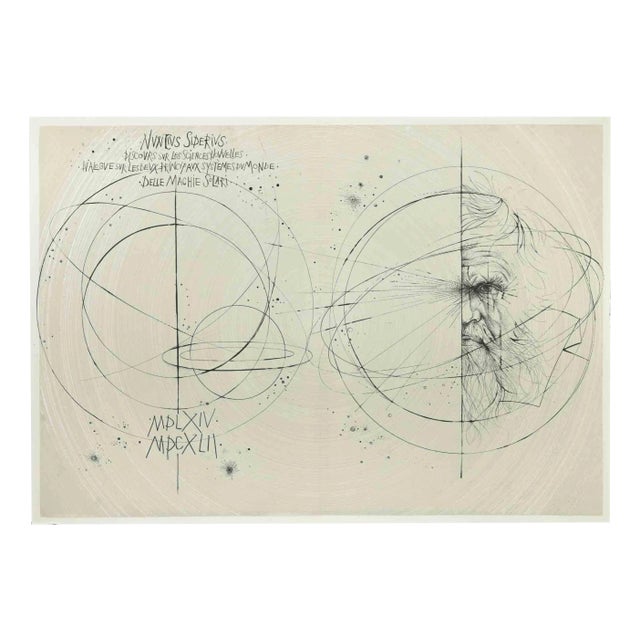 Pierre Yves Tremois, Le Messager Sidéral, Etching, 1955 For Sale