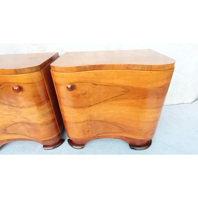 Brown Bedside Tables by Jindrich Halabala for Up Závody, 1950s, Set of 2 For Sale - Image 8 of 18