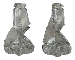 Crystal Candleholders by Charles Schneider, 1950s, Set of 2