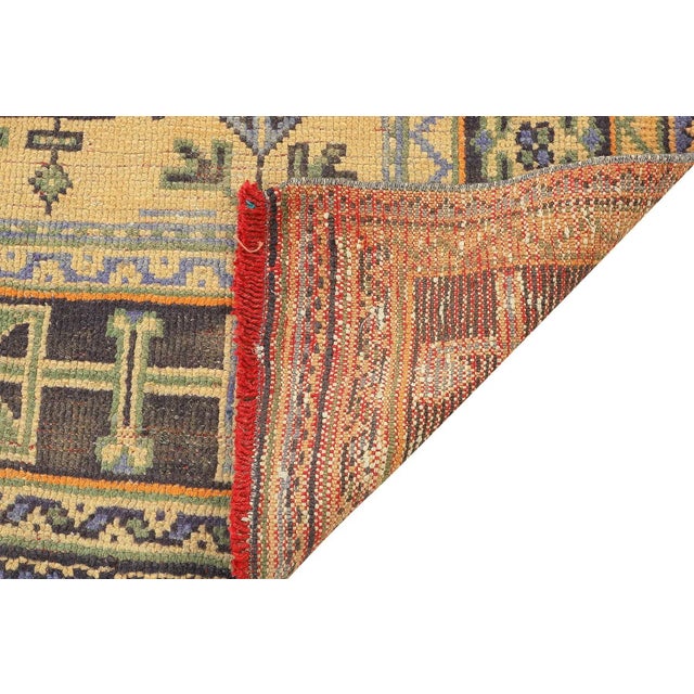 Mid 20th Century Mid 20th Century Decorative Vintage Turkish Oushak Rug For Sale - Image 5 of 7