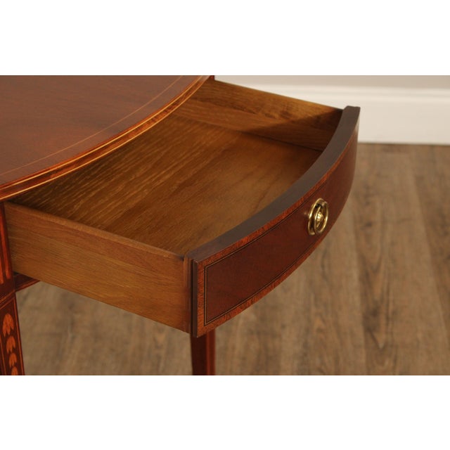 Baker Furniture Company Federal Style Inlaid Mahogany Pembroke Side Table For Sale - Image 4 of 12