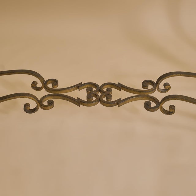 Early 20th Century French Bronze + Travertine Console From A Historic Parisian Hotel For Sale In Chicago - Image 6 of 12