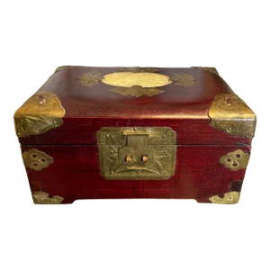 Chinoiserie Rosewood & Jade Medallion Jewelry Box