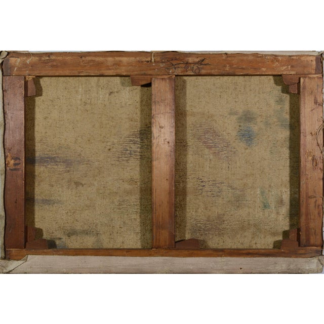 Impressionist Artist, Thatched Cottage by Stream, 1890s-1910s, Oil on Canvas For Sale - Image 4 of 5