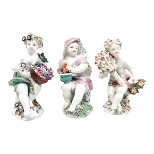 Antique 18th Century English Porcelain Figures - Set of 3