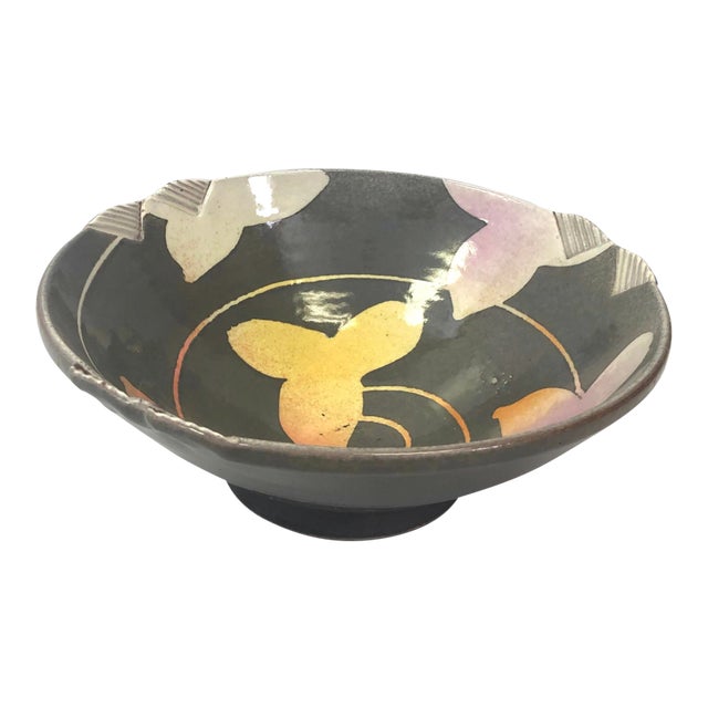 Ceramic Floral Catchall Dish, Desk Accessory For Sale