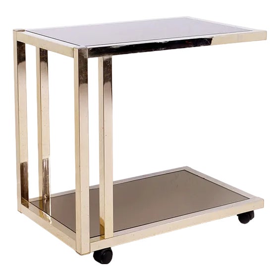 Belgian Gilded Bar Cart from Belgo Chrom, 1970s For Sale