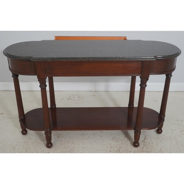 Harden Marble Top Cherry 1 Drawer Console Serving Table For Sale - Image 16 of 18