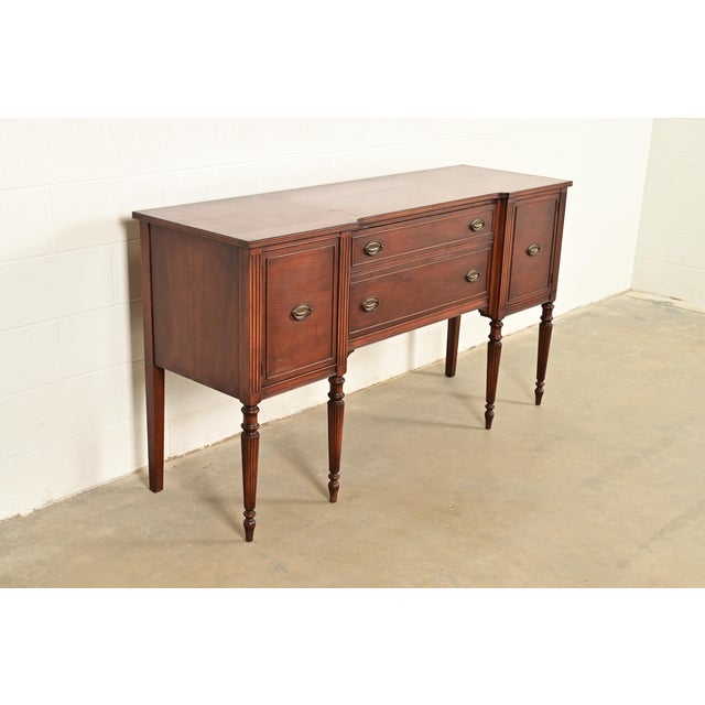 Baker Furniture Style Federal Carved Mahogany Sideboard Credenza For Sale - Image 14 of 14