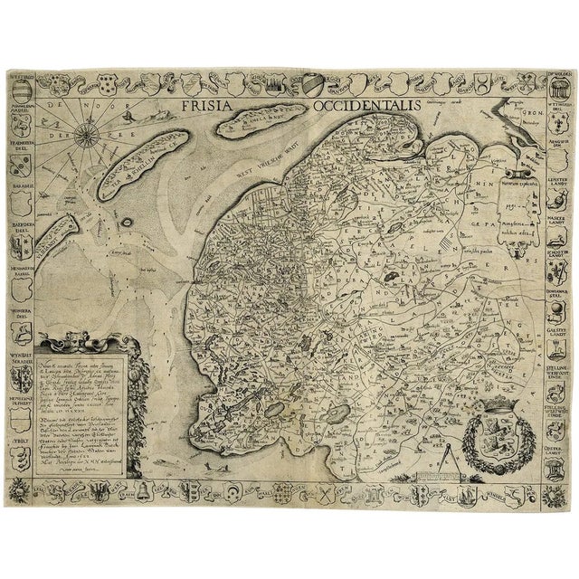 Antique Engraving of Friesland in the Netherlands, 1622 For Sale
