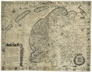 Antique Engraving of Friesland in the Netherlands, 1622