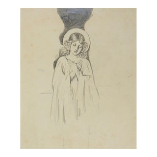 Vintage 1920's Angel Drawing For Sale