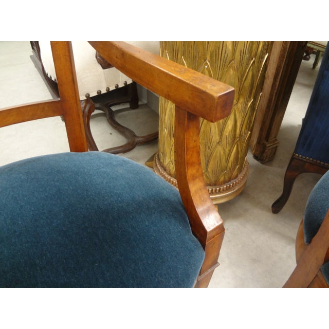 Pair of French Louis XVI Style Walnut Armchairs or Side Chairs For Sale - Image 12 of 13