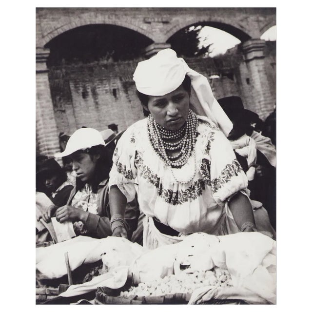 Hanna Seidel, Ecuadorian Woman at Market, 1960s, Black and White Photograph For Sale