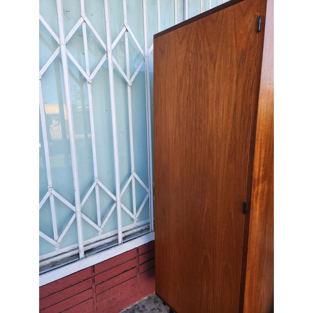 Wood Mid Century Modern Teak Armoire For Sale - Image 7 of 11