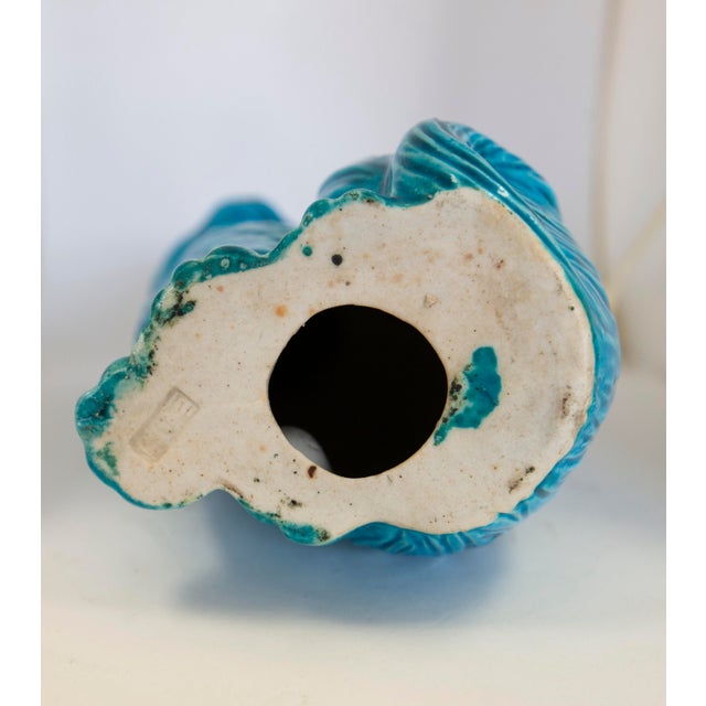 Chinese Vintage Chinese Blue Cat Figurine For Sale - Image 3 of 3