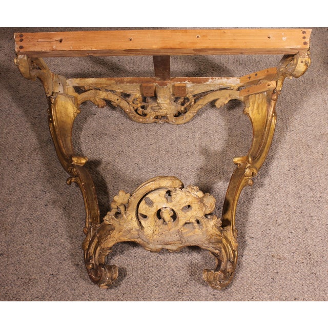 Louis XV Console in Gilt Wood For Sale - Image 6 of 17