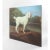 This charming vintage oil painting on wood panel features a whimsical scene of a pristine white poodle standing alertly in...