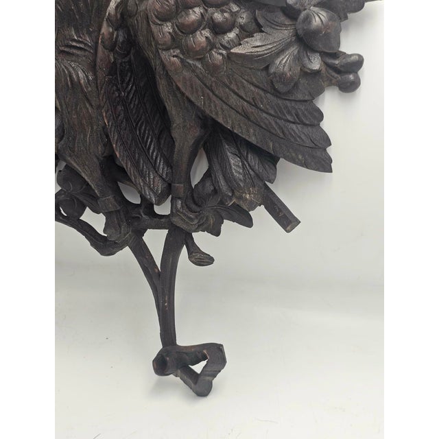 Carved Hunting Bas-Relief of a Fox and a Pheasant, 1920s For Sale - Image 4 of 13