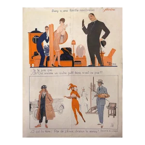 Le Sourire 1926 Louis Vallet "Suzy A, Une Famille Nombreuse" Print
