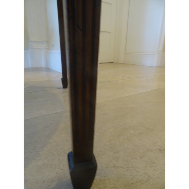 Brown Mid 20th Century Elegant Banded Inlay American Dropleaf Pembroke Table For Sale - Image 8 of 13