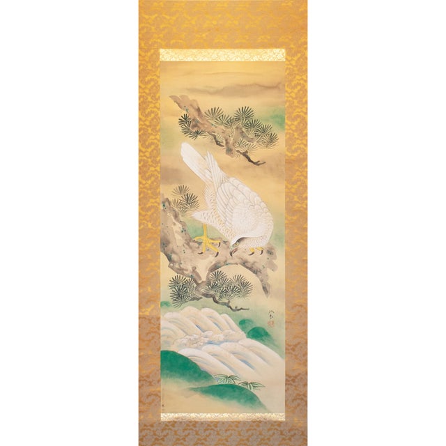 Stunning large antique Japanese scroll painting by Nishii Shōdō (1880–1941), a respected Kyoto artist known for his...